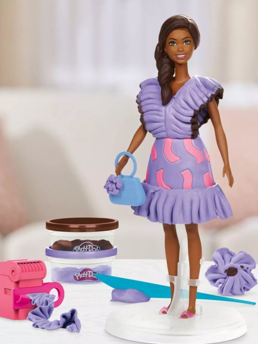 NEW Play-Doh Barbie Fashionista Ruffles Designer Doll Set